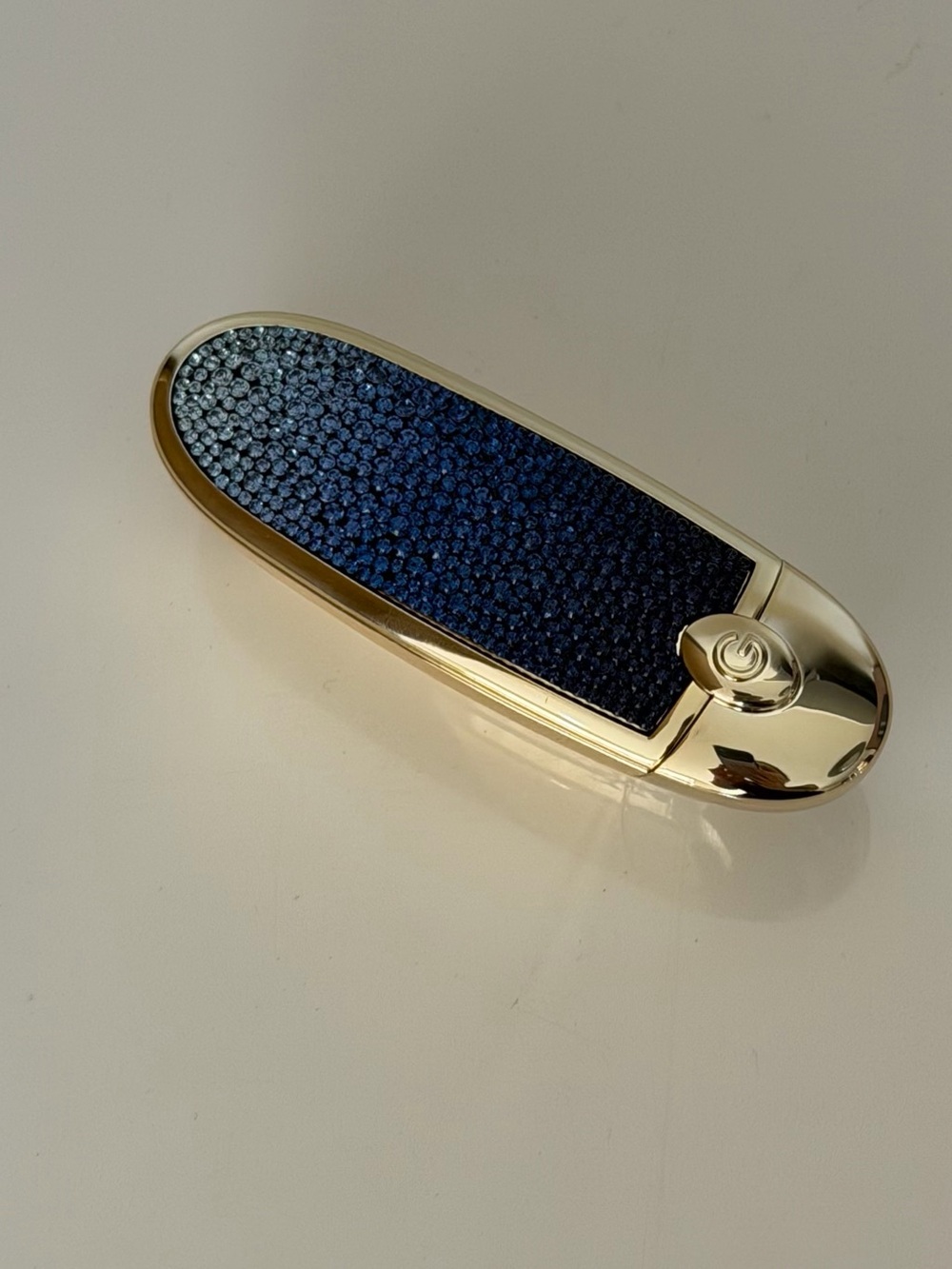 Gold and Navy Crystal Guerlain lipstick